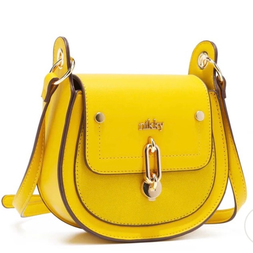 Nicole Lee Yellow Crossbody Saddle Bag - Picture 2 of 8